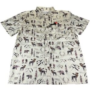 Momentum Comfort Gear Mens Large Fishing Shirt UPF 50+ Wildlife Print NWT